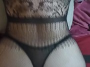 Fucking a hot chubby girl in a lace dress!