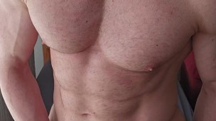 6'7" 250lb alpha stud masturbating big uncut cock