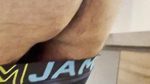 Slap my ass with new anal dildo