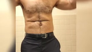Hairy muscle bear flexing and muscle worship compilation