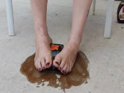 Pouring syrup on my feet and giving a model toy car a footjob 13/16