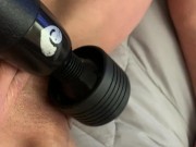 Wife tied to bed and teased 4 then fucked with huge dildo and squirts 11/16