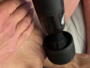 Wife tied to bed and teased 4 then fucked with huge dildo and squirts 9/16