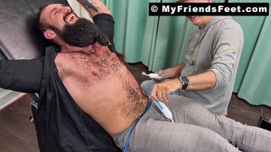 Bearded Jaxton returns to show off his ticklish size 12 feet