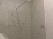 Horny petite brunette wife in the bath preparing and doing make up for the club night shows ass with pussy lips under dress 4/16