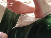 Interracial foot massage from Mexican husband to his white wife with lotion 4/16