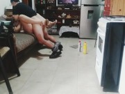 Sexy maid fucks boss and ends up covered in cum