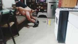 Sexy maid fucks boss and ends up covered in cum