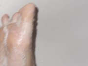 Hot Goth Girl Bubbly Foot Teasing and Scrubbing 12/16