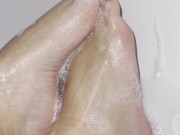 Hot Goth Girl Bubbly Foot Teasing and Scrubbing 9/16