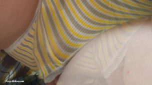 OMG! Stranger's jizz in my panties right in subway! Dirty fantasy in train