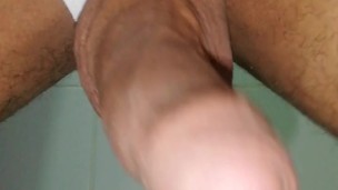 intense masturbation, six pack, big and venomous penis, close-up