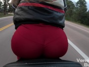 Biker Girl Rides Motorcycle With LED Light Up Butt Plug - VenessasButt 11/16