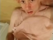 Sissy Alicia cums on face and eats her cum 8/16