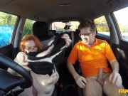 Fake Driving School - British ginger babe Ella Hughes gets her perfect pussy fucked during driving l 10/16