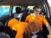 Fake Driving School - British ginger babe Ella Hughes gets her perfect pussy fucked during driving l 8/16