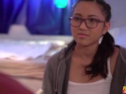 VIRGINITY - Asian college teen looses her V-Card in her dorm to an older student - erotic and romantic - FAKEhub Full Scene 2/16