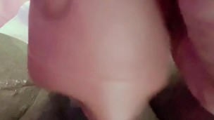 Sticking my big clit in my pocket pussy and fucking her face and pussy until I fucking cum hard 😈