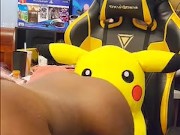 Ladykaiyo model does nude photoshoot in bedroom with pikachu 15/16