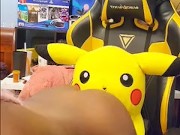 Ladykaiyo model does nude photoshoot in bedroom with pikachu 16/16