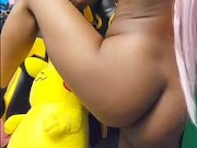 Ladykaiyo model does nude photoshoot in bedroom with pikachu 5/16