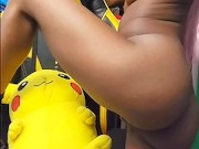 Ladykaiyo model does nude photoshoot in bedroom with pikachu 7/16