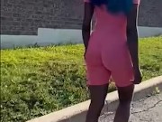 Let's go for a walk 52kg ebony slut 15/16