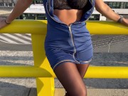 COLOMBIAN AIR HOSTESS sucks dick in the AIRPORT and then gets FUCKED! PUBLIC SEX -Abella olsen 1/16