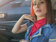 COLOMBIAN AIR HOSTESS sucks dick in the AIRPORT and then gets FUCKED! PUBLIC SEX -Abella olsen 2/16