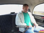 Female Fake Taxi - Beatiful blonde driver make her passenger cum over her outstanding tits 5/16