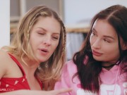 Two hottest girls Milena Ray and Rebecca Volpetti fucking one lucky guy in this video 1/16