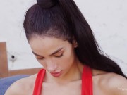 WOWGIRLS Gorgeous Ukrainian model Kama Oxi playing with her pussy outdoors 1/16