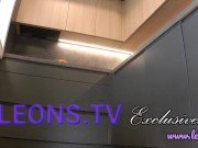 Hot Sexy Brunette MILF Housewife at home no panties in a Cut Miniskirt to flash meaty juicy pussy 2/16