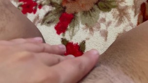 I watch as my stepmom passionately rubs her pussy on the tip of the table and cums 4 times with me