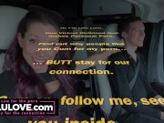 Big lips babe chats on behind porn scenes podcast riding in car about live comedy stage shows hosting/performing - Lelu Love 1/16