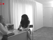 Trina blows both guys, then takes turns fucking them before getting into a hard double penetration. 1/16