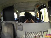 Female Fake Taxi - British MILF brunette gives her passenger a RIMJOB and fingers his ass 5/16