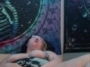 Goth nymph playing with Dildo and Clit 14/16