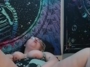 Goth nymph playing with Dildo and Clit 15/16