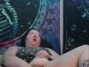 Goth nymph playing with Dildo and Clit 2/16