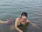 【ノーブラ】海水ちくぽちチャレンジ🌊透けてはいけない... 노브라,人妻,熟女,日本人,無修正,素人,個撮,個人撮影,ちくぽち,ヌード,野外露出,屋外,オナニー 13/16