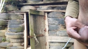 Outdoor handjob.