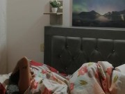 My girlfriend rides me and I fuck her big tits