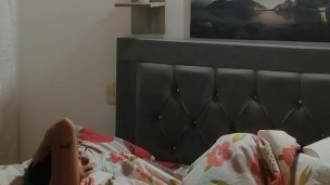 My girlfriend rides me and I fuck her big tits