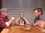 An Awesome Inked Teen is Nailed by Two Men in a Wild 3some 1/16