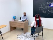 Inocente estudiante es follada por su profesor en el salón de clase y la baña con su leche🍼💦🔥😈 1/16