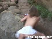 Teen Topanga masturbate on rocks 10/16