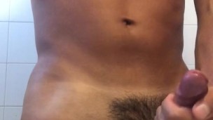 After the beach jerking off latin guy nice cock