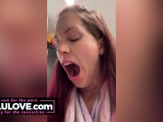 Big boobs babe lip syncing in shower makeup running down face, getting ass cumshot, behind scenes comedy shows - Lelu Love 8/16