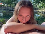 Beauty With Big Tits Musturbates On The River When She Notices A Man Spying On Her And Decides... 16/16